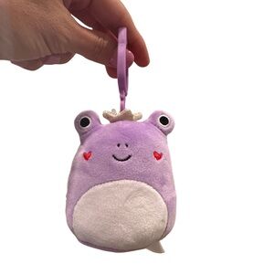 NWT 3.5” Francine the Frog Keychain Clip heart cheeks valentines Squishmallow